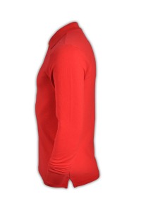 SKLPS004 solid color red 030 long sleeve men's Polo shirt 1AD01 design custom DIY solid color Polo shirt polo shirt supplier polo shirt price side view